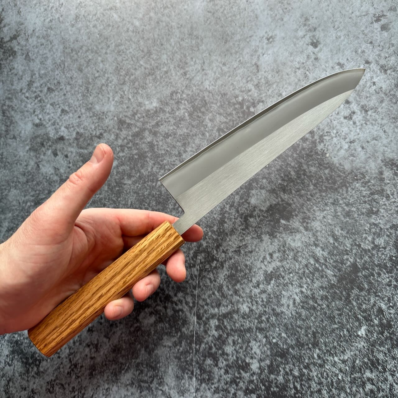 TF SLD Stainless Migaki Gyuto 210mm Octagonal White Oak Handle - Kamimoto