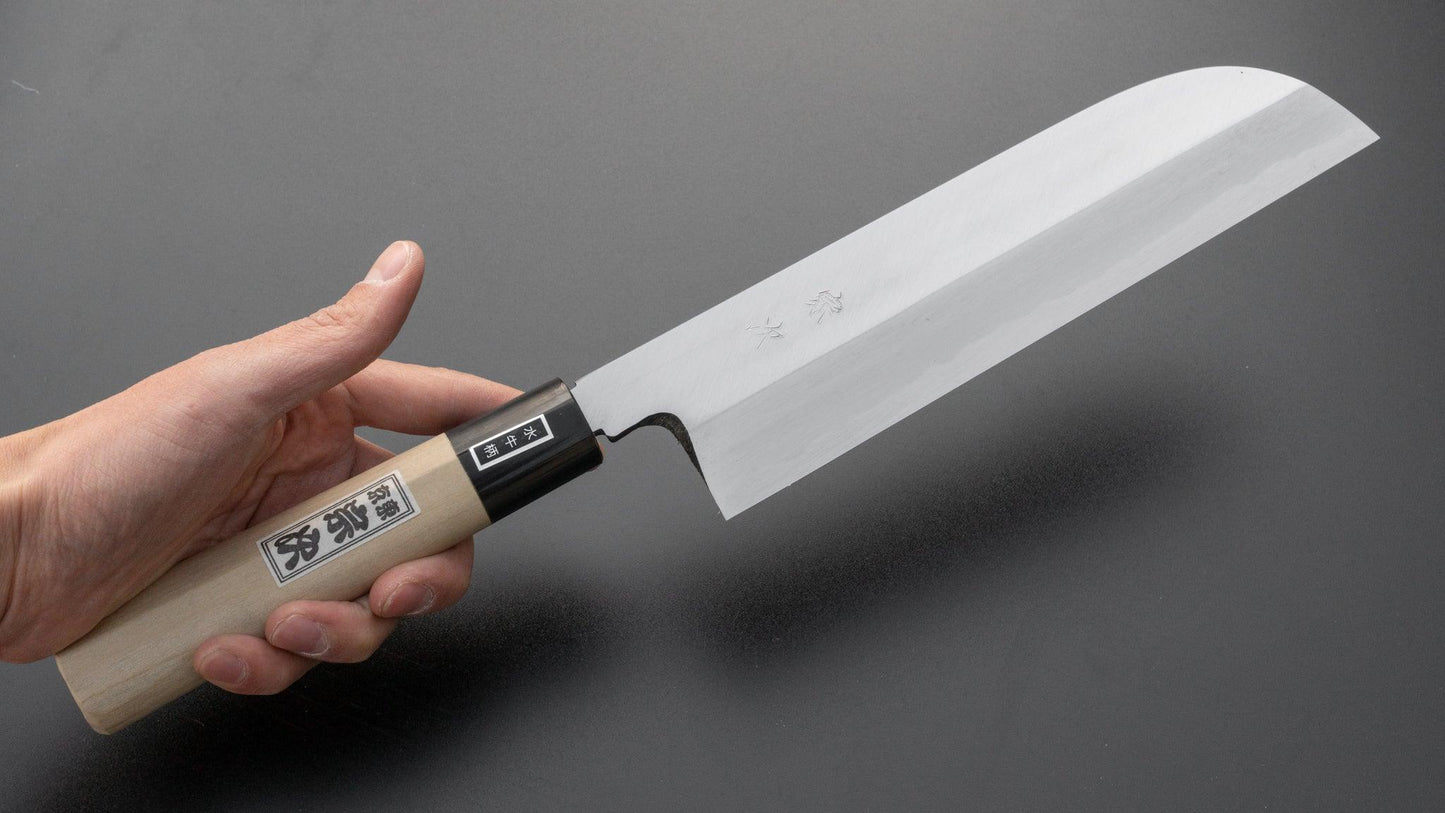 Morihei Munetsugu White #2 Kamagata Usuba 225mm Ho Wood Handle - Kamimoto