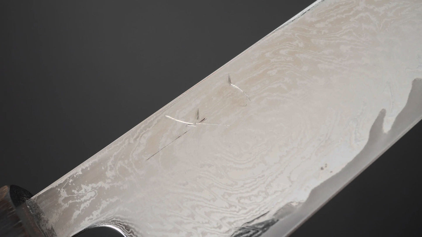 Futana Nickel Damascus Gyuto 180mm Tagayasan Handle - Kamimoto