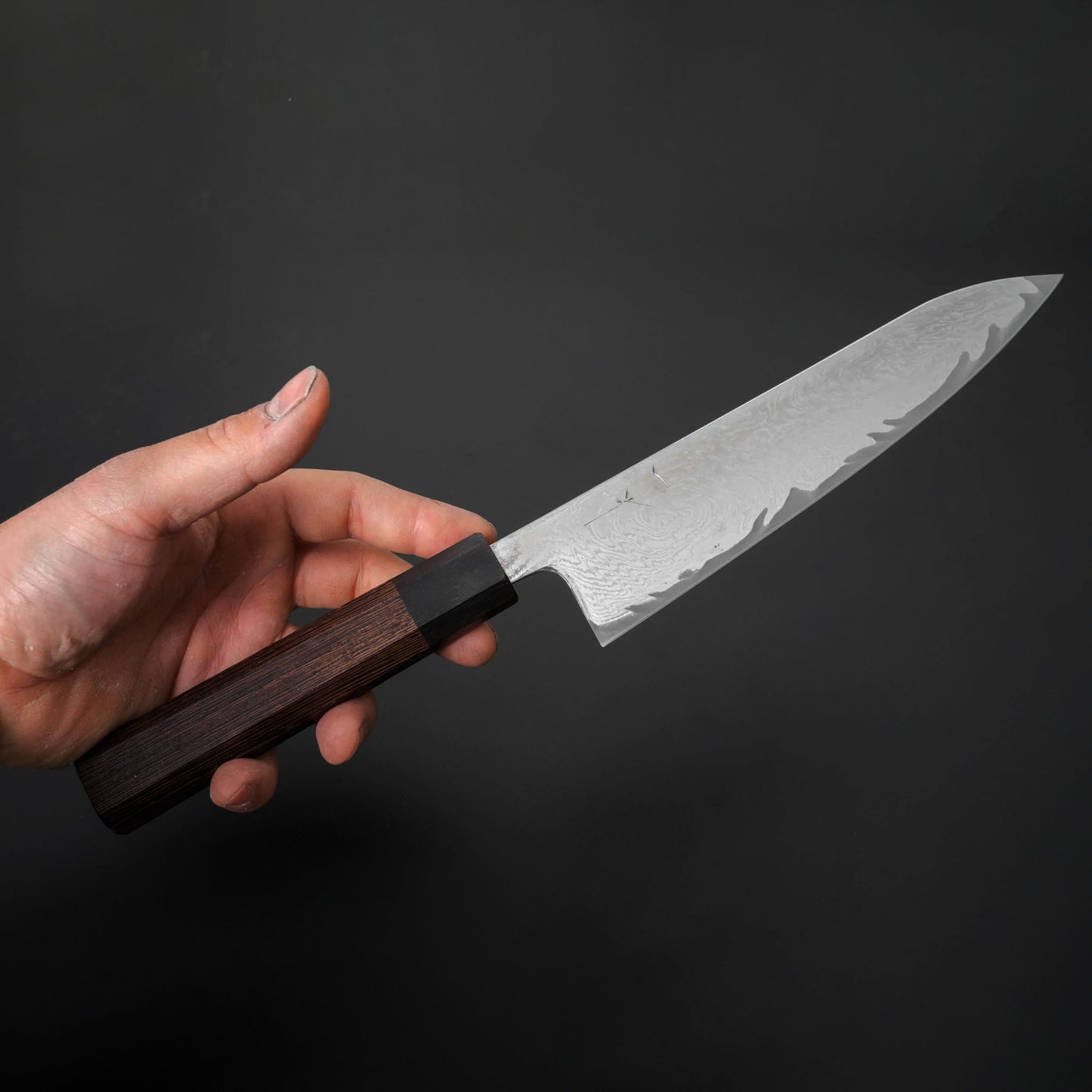 Futana Nickel Damascus Gyuto 180mm Tagayasan Handle - Kamimoto