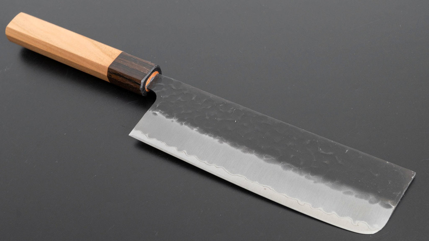 Futana SB Kuro Tsuchime Nakiri 165mm Cherry Wood Handle - Kamimoto
