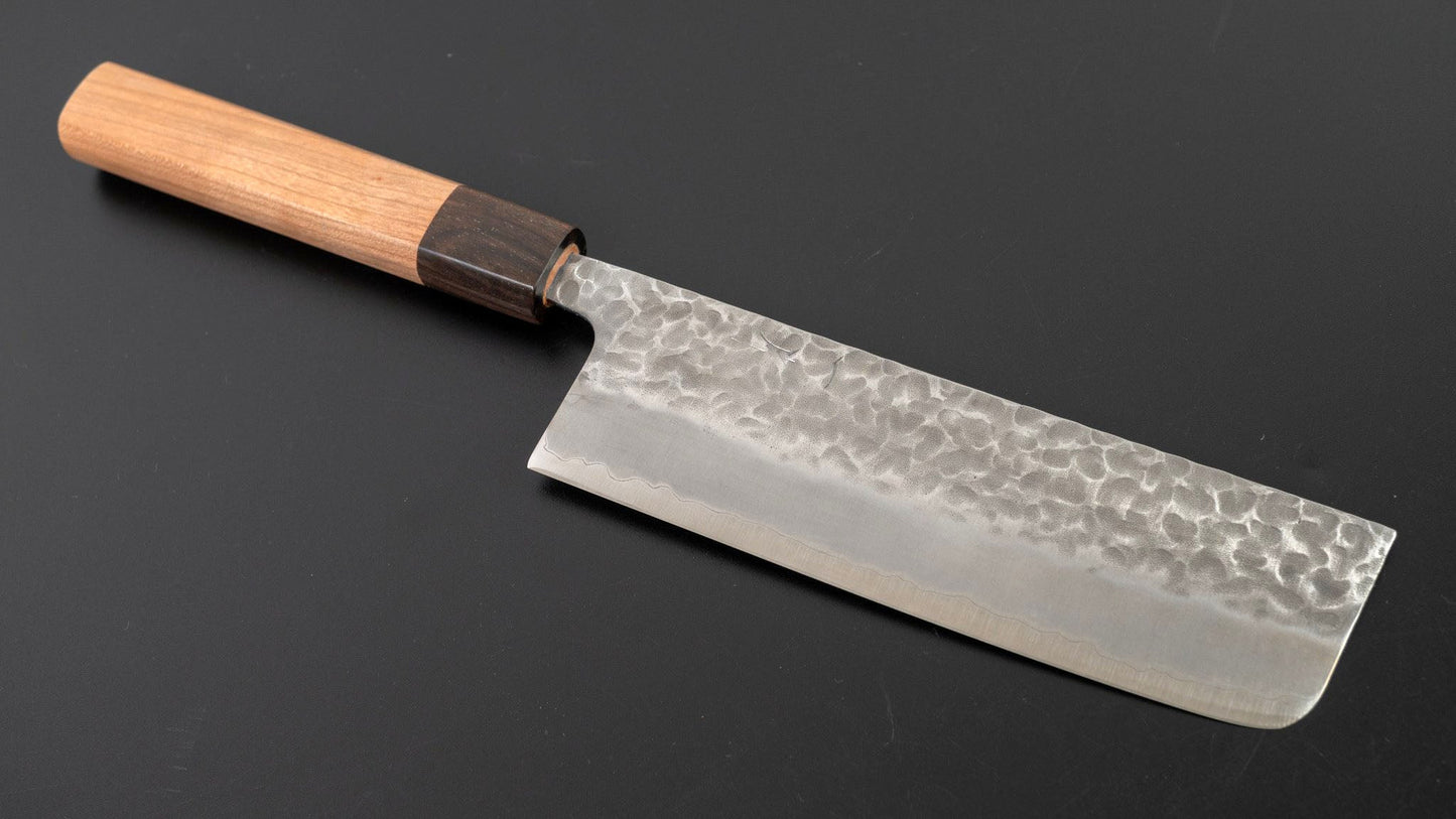Futana SB Migaki Tsuchime Nakiri 160mm Cherry Wood Handle - Kamimoto