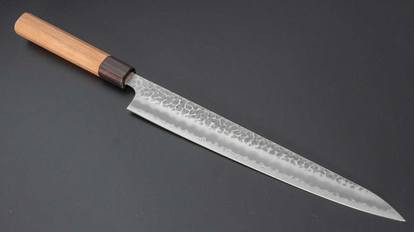 Futana SB Migaki Tsuchime Sujihiki Cherry Wood Handle - Kamimoto