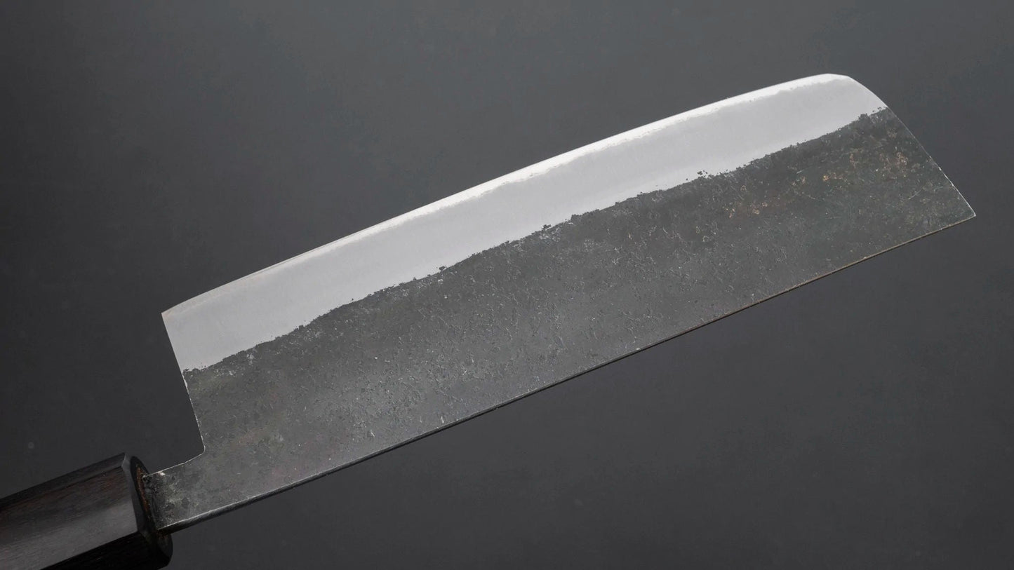 Harima Forged Blue Super Stainless Clad Nakiri Walnut Handle - Kamimoto