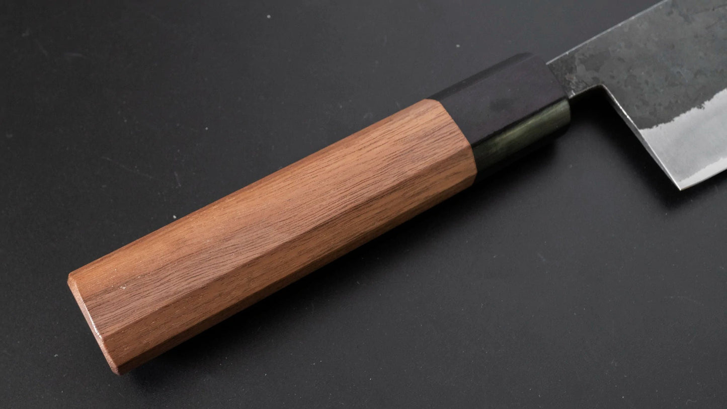Harima Forged Blue Super Stainless Clad Nakiri Walnut Handle - Kamimoto