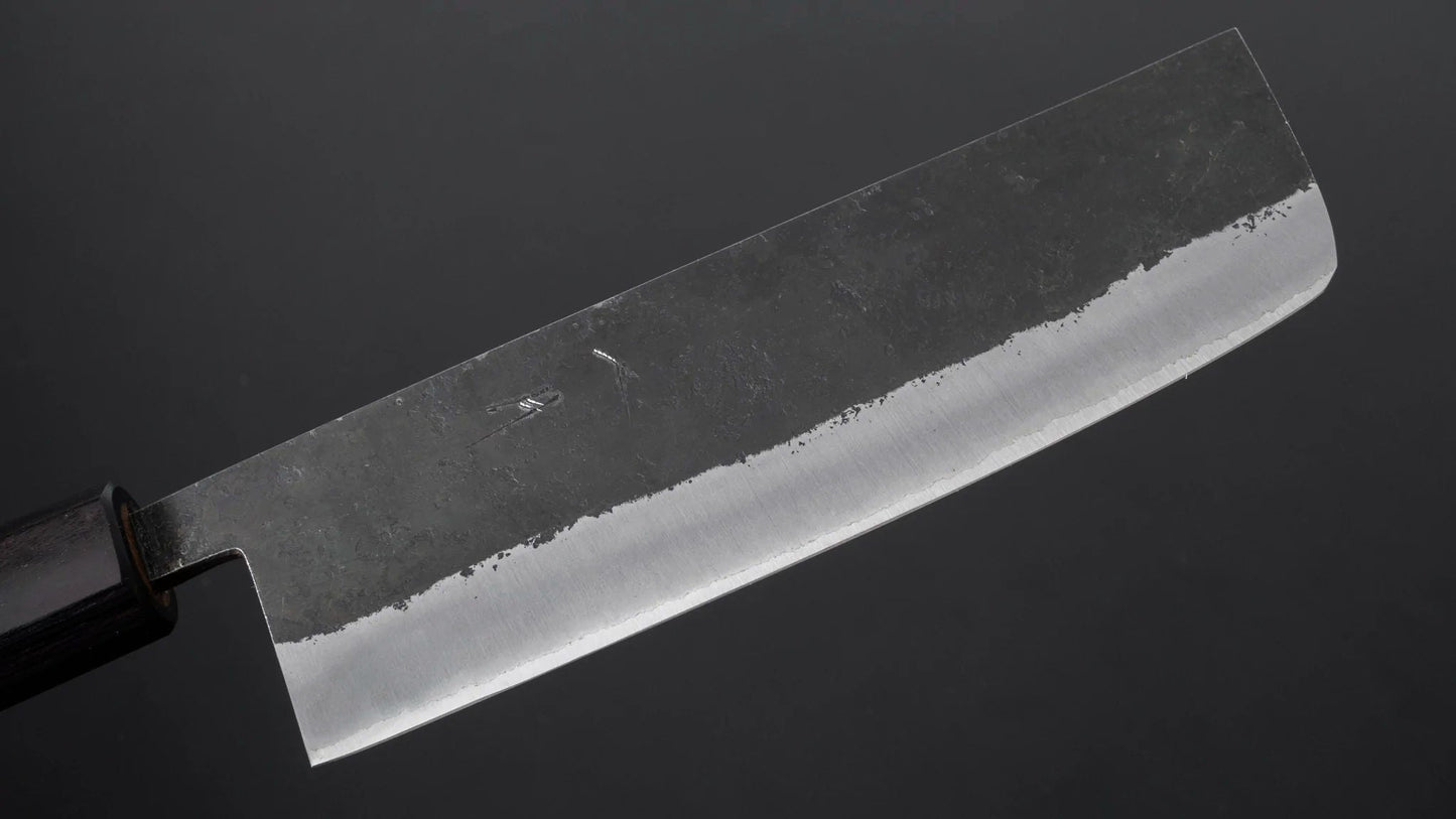 Harima Forged Blue Super Stainless Clad Nakiri Walnut Handle - Kamimoto