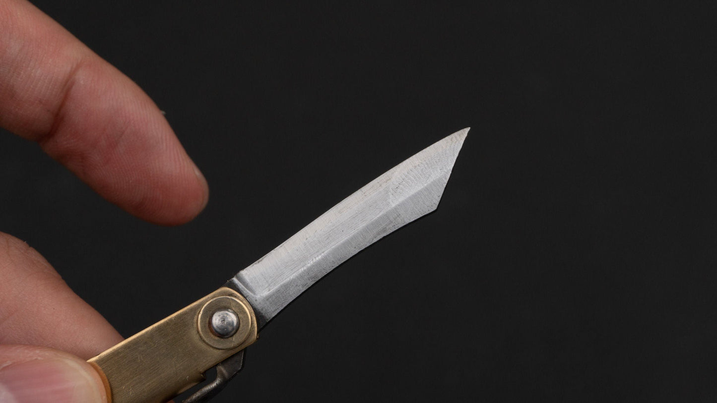 Higonokami Folding Knife Mini Brass Handle - Kamimoto
