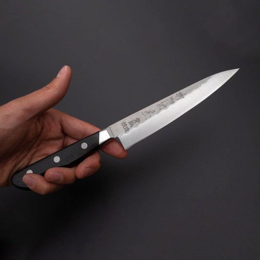 Imojiya Kuma Blue #2 Nashiji Tsuchime Petty 135mm Pakka Handle - Kamimoto