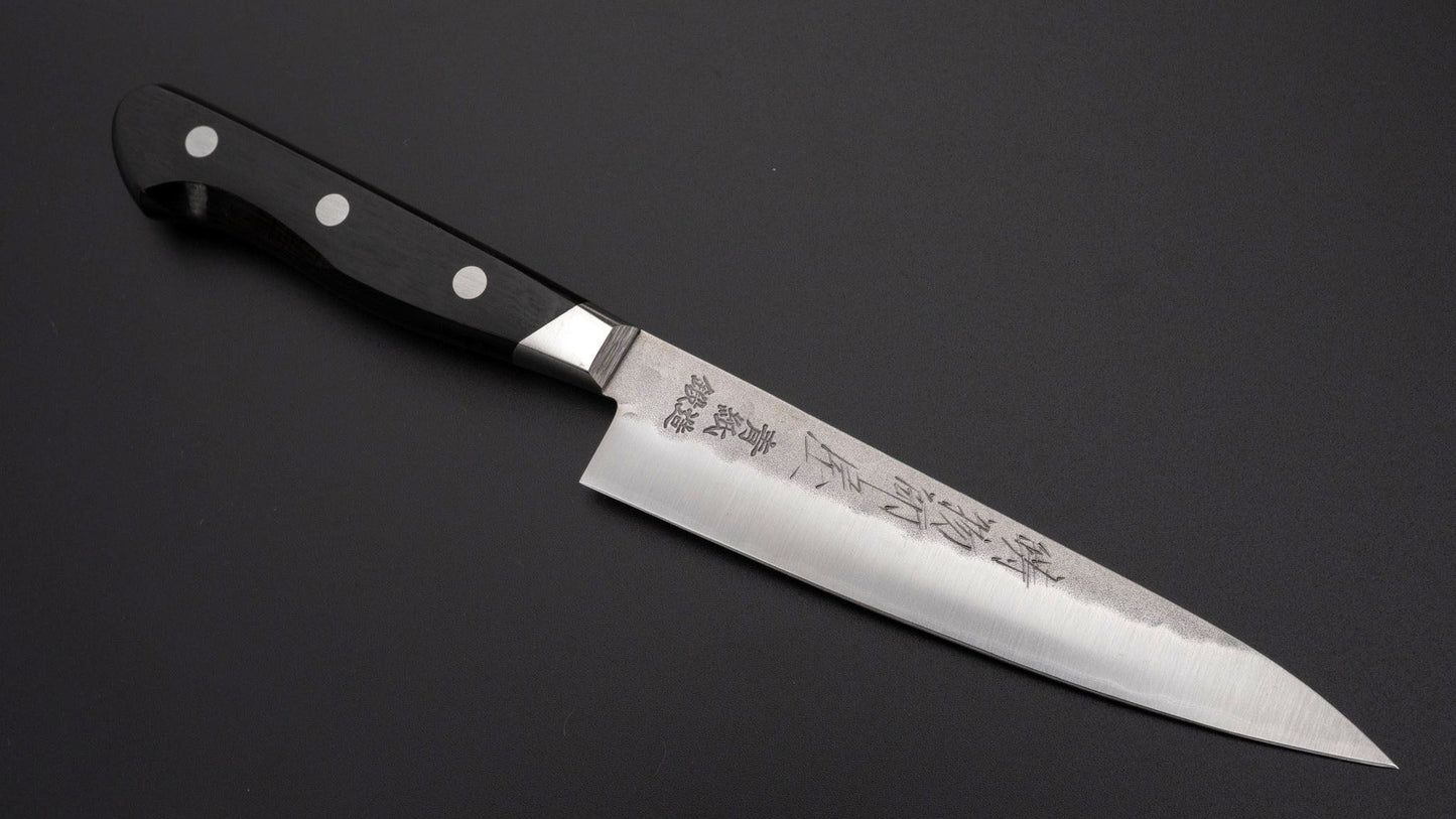 Imojiya Kuma Blue #2 Nashiji Tsuchime Petty 135mm Pakka Handle - Kamimoto
