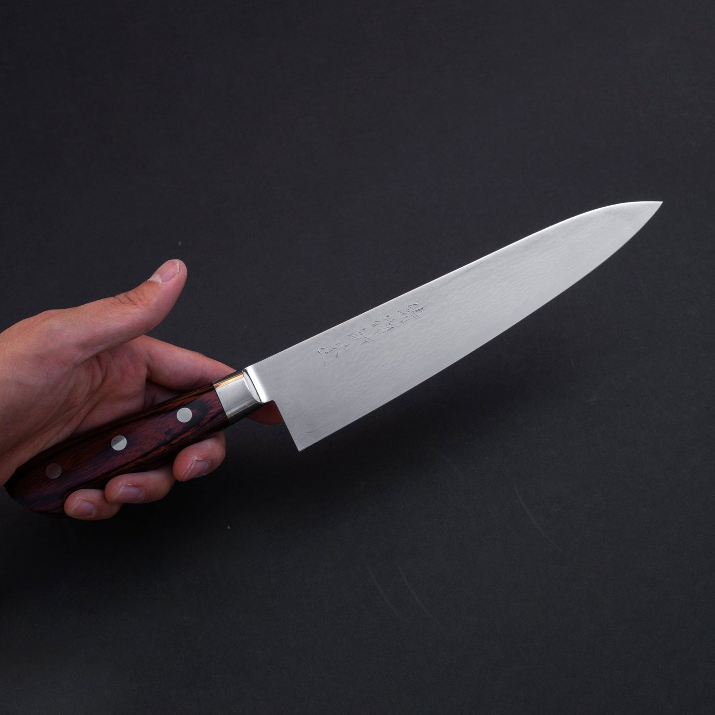 Imojiya ST Damascus Gyuto 210mm Imitation Mahogany Handle - Kamimoto