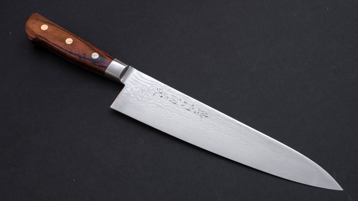 Imojiya ST Damascus Gyuto 210mm Imitation Mahogany Handle - Kamimoto