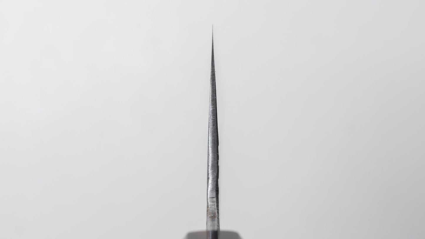 Isamitsu Blue Super Stainless Clad Kurouchi Gyuto 240mm Taihei Makassar Ebony Handle - Kamimoto