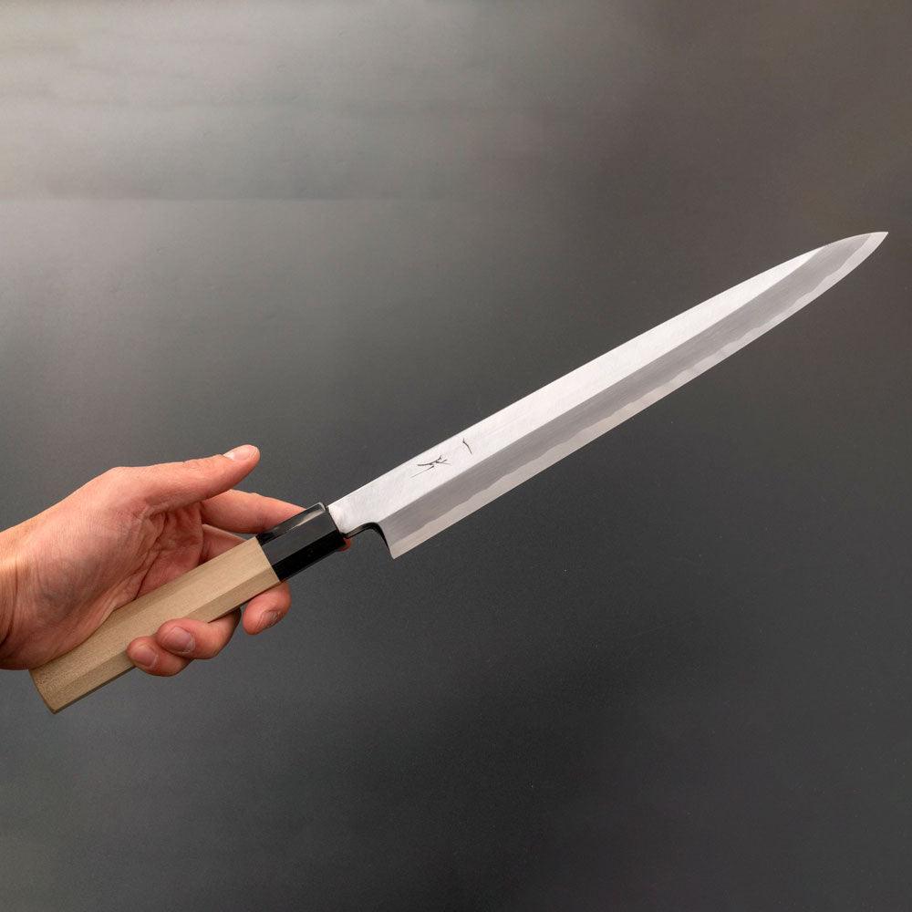 Kikuchiyo Manzo Blue #2 Yanagiba 300mm Ho Wood Handle (Saya) - Kamimoto