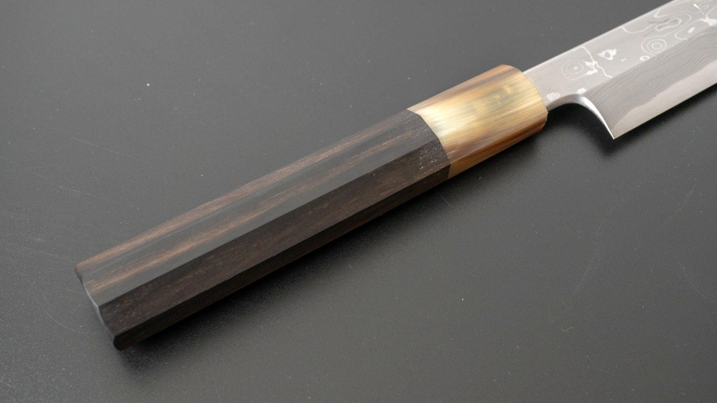 Kikuchiyo Mosuke Enmon Blue #1 Yanagiba 270mm Ebony Handle (Saya) - Kamimoto