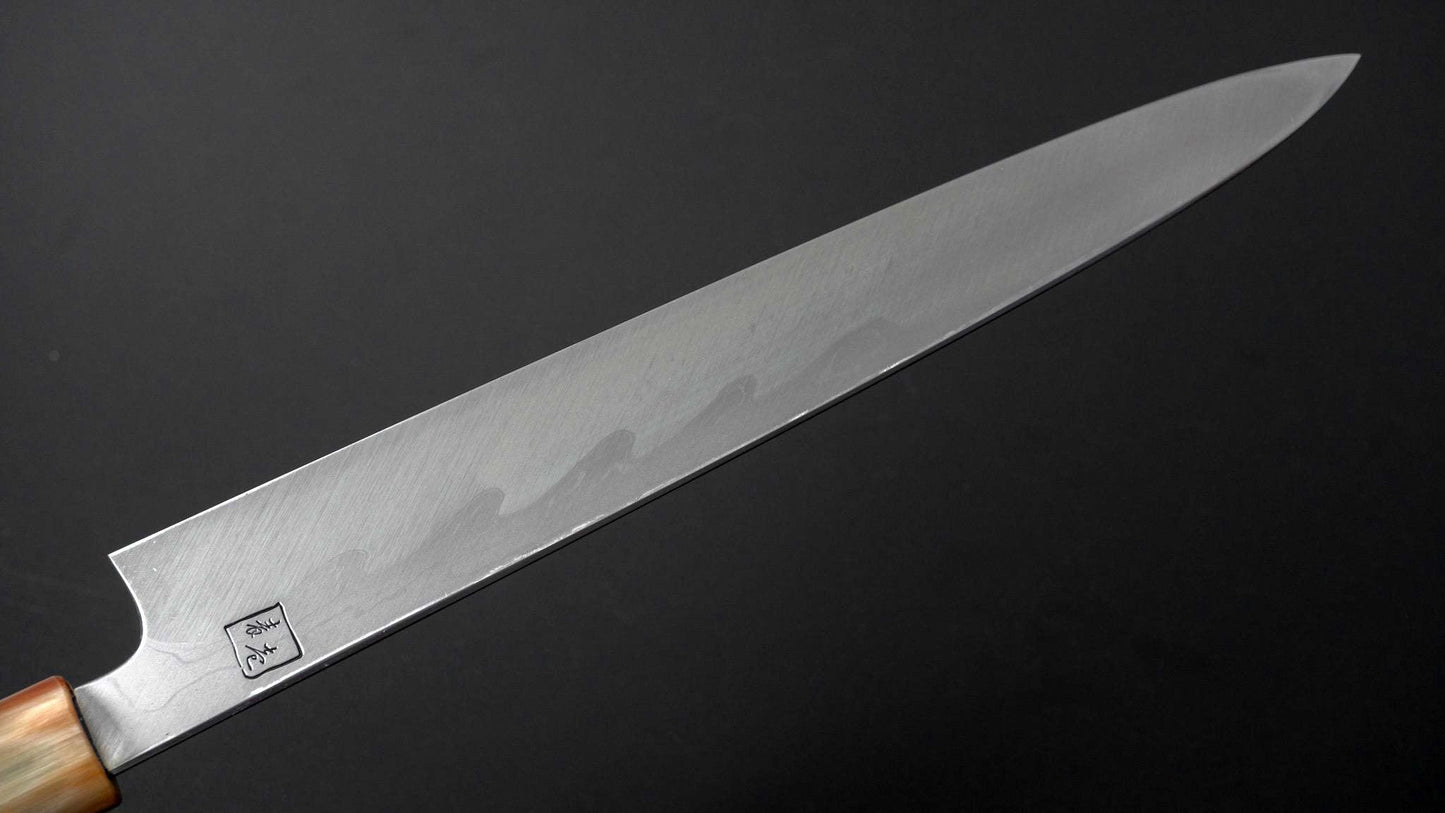 Kikuchiyo Mosuke Enmon Blue #1 Yanagiba 270mm Ebony Handle (Saya) - Kamimoto