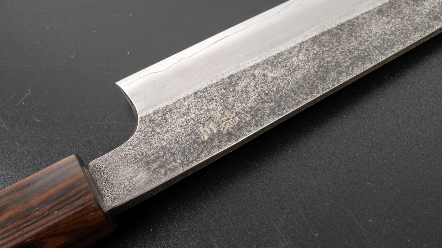 Kikuchiyo Rikichi Kurouchi Silver #3 Gyuto 210mm Cherry Wood Handle (Saya) - Kamimoto