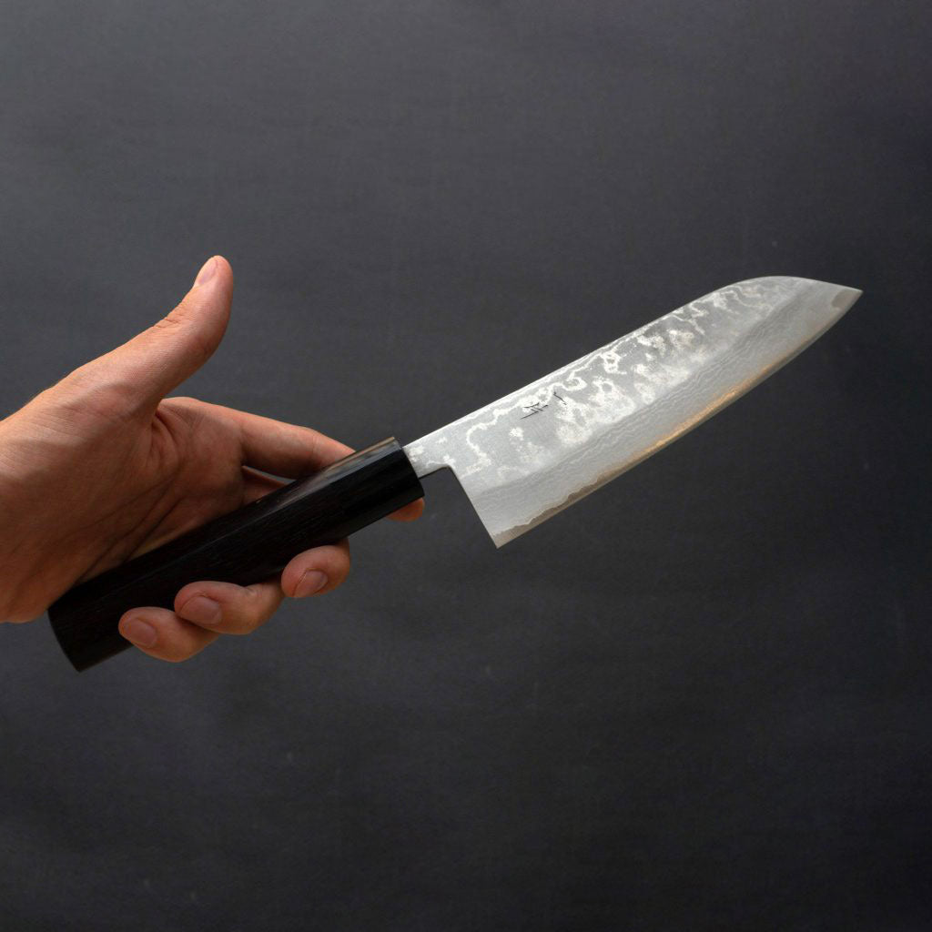 NM Damascus Santoku knife 165mm Rosewood Handle - Kamimoto