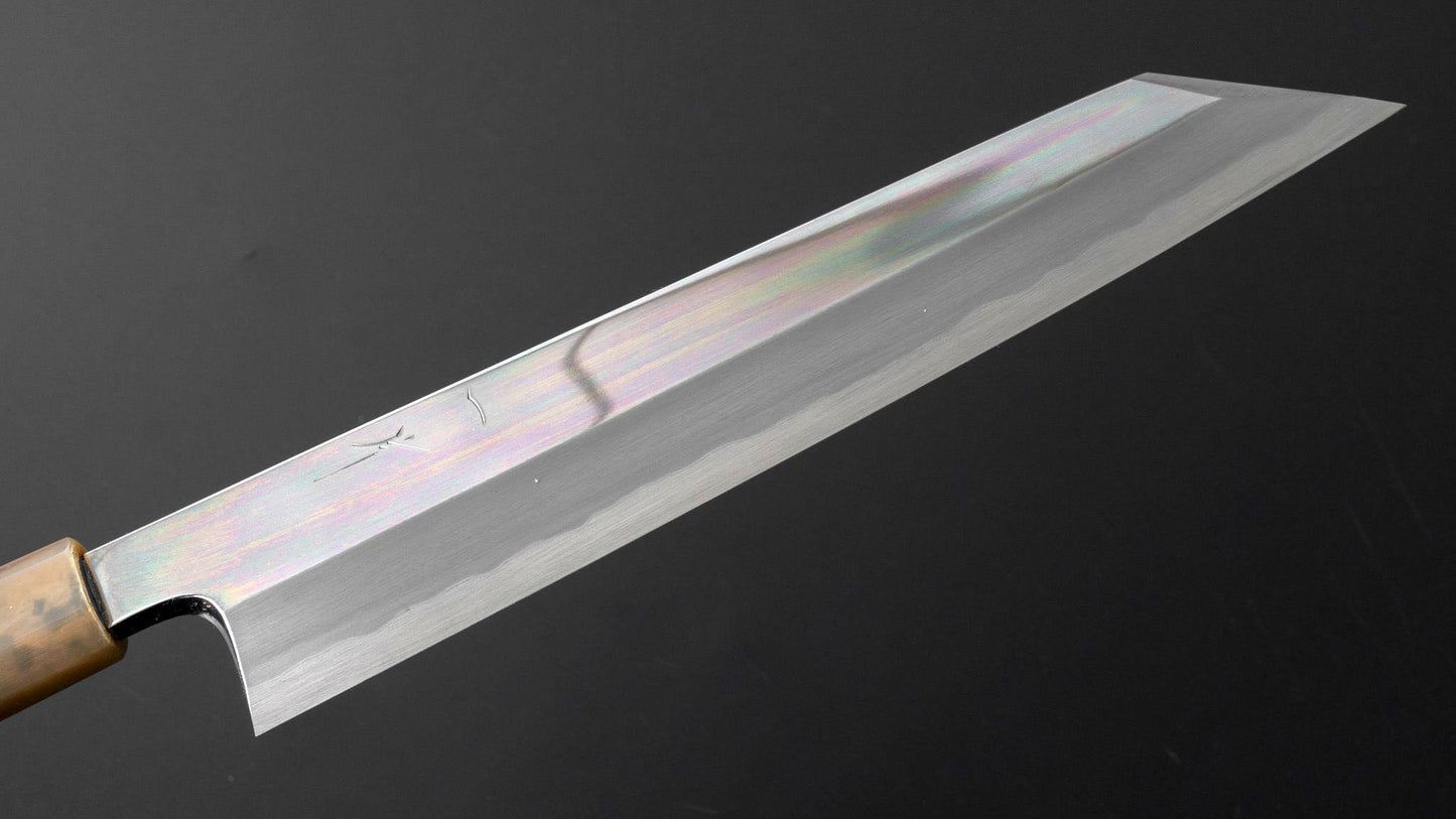 Tanaka Mosuke Blue #1 Kiritsuke 240mm Ebony Handle (Mirror Polished/ Saya) - Kamimoto