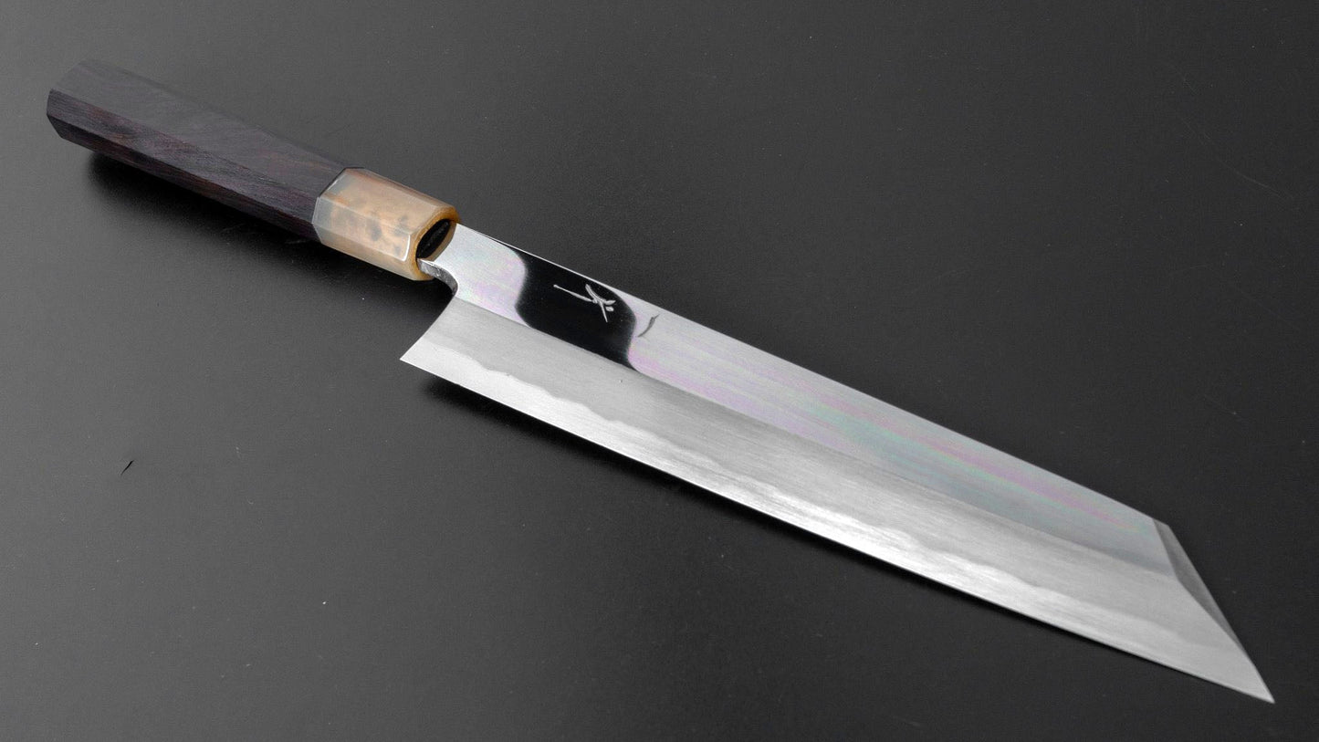 Tanaka Mosuke Blue #1 Kiritsuke 240mm Ebony Handle (Mirror Polished/ Saya) - Kamimoto