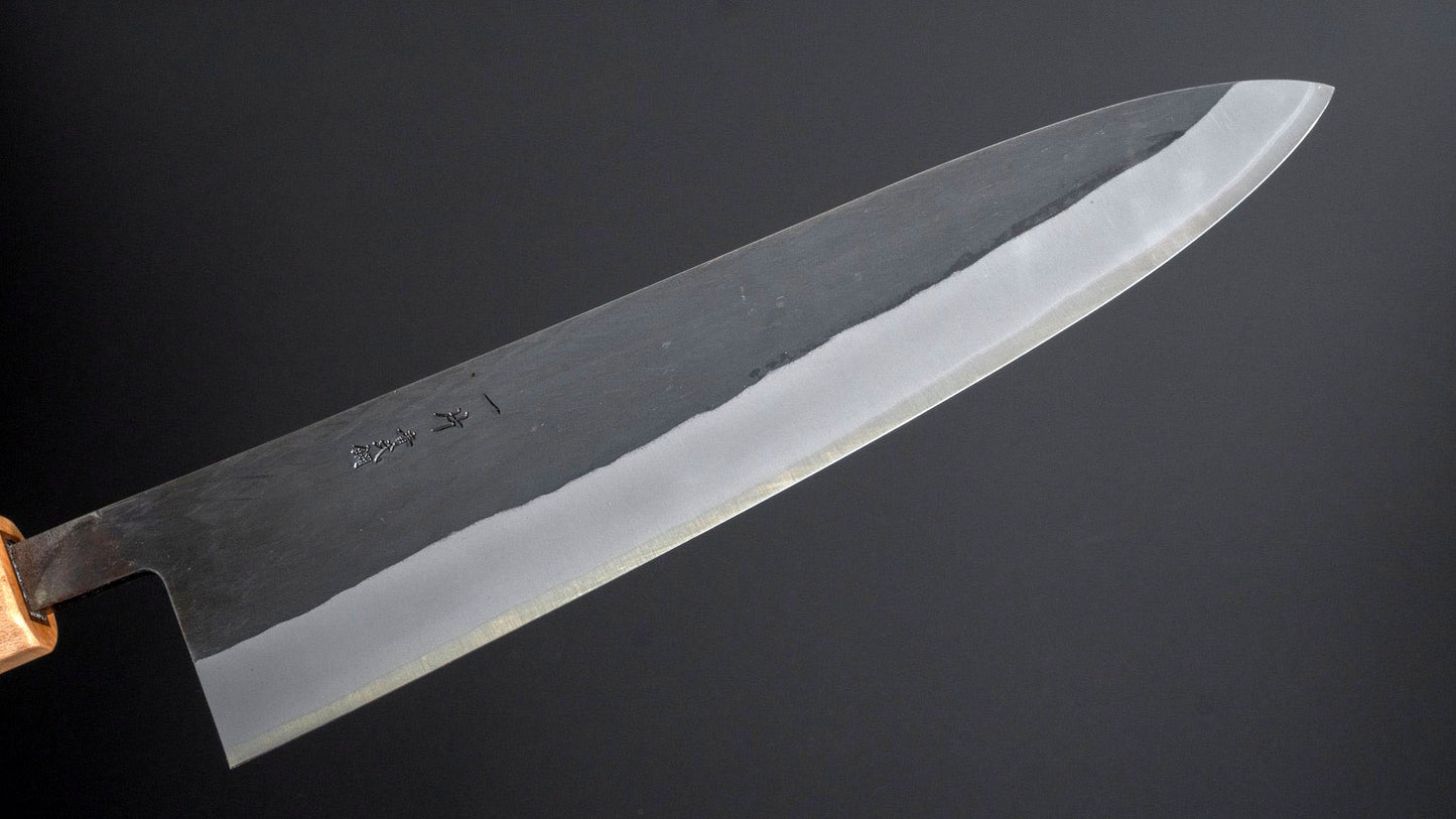 TD Blue #2 Stainless Clad Kurouchi Gyuto 210mm Walnut Handle - Kamimoto