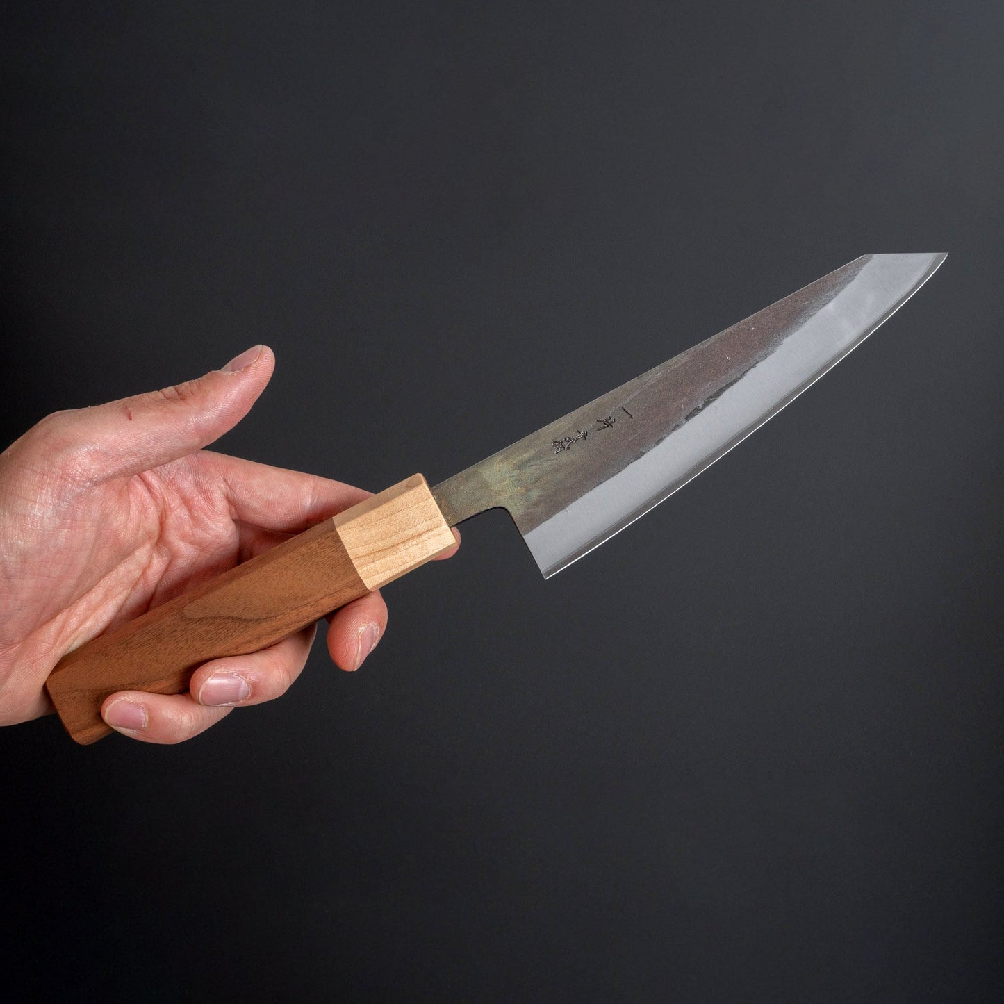TD Blue #2 Stainless Clad Kurouchi Honesuki Kaku 150mm Walnut Handle - Kamimoto