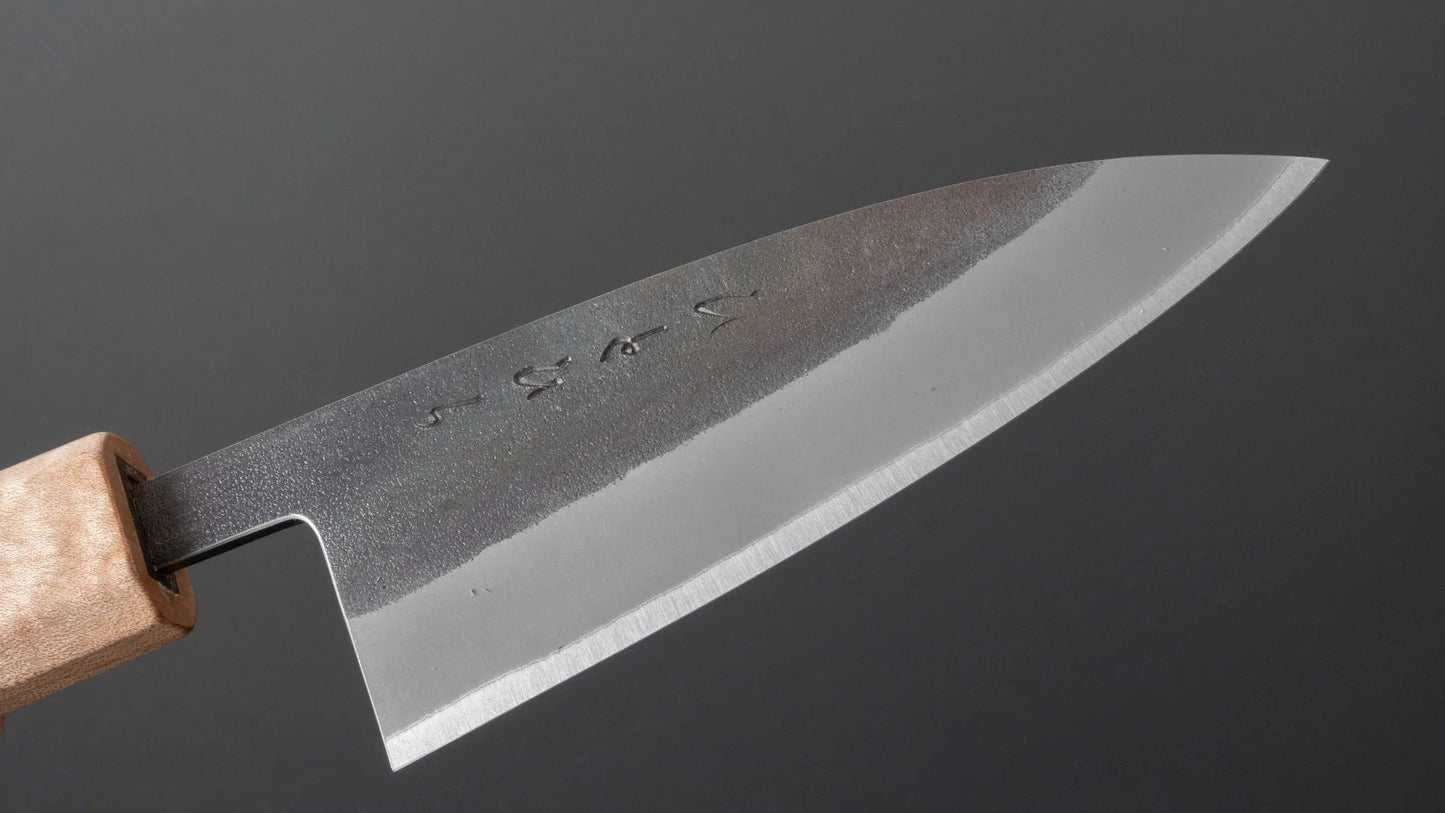TD Blue #2 Stainless Clad Kurouchi Utility 105mm Walnut Handle - Kamimoto