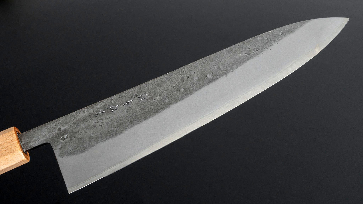 TD Blue #2 Stainless Clad Nashiji Gyuto 210mm Walnut Handle - Kamimoto