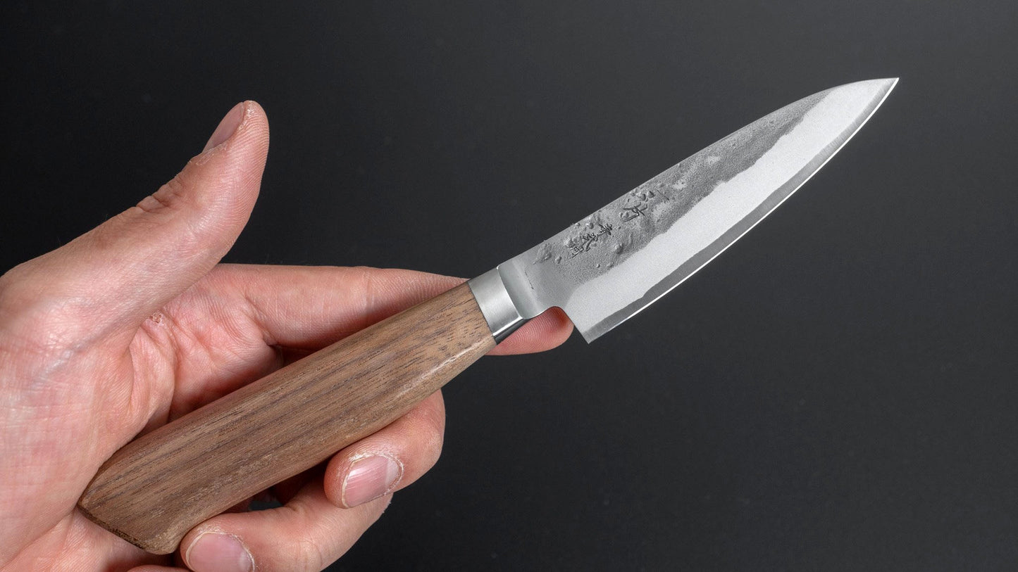 TD Blue #2 Stainless Clad Nashiji Yo Paring 90mm Walnut Handle - Kamimoto