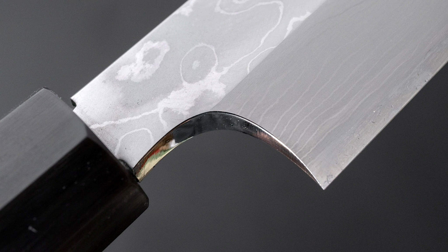 Togashi White #1 Damascus Yanagiba 300mm Ebony Handle (Saya) - Kamimoto