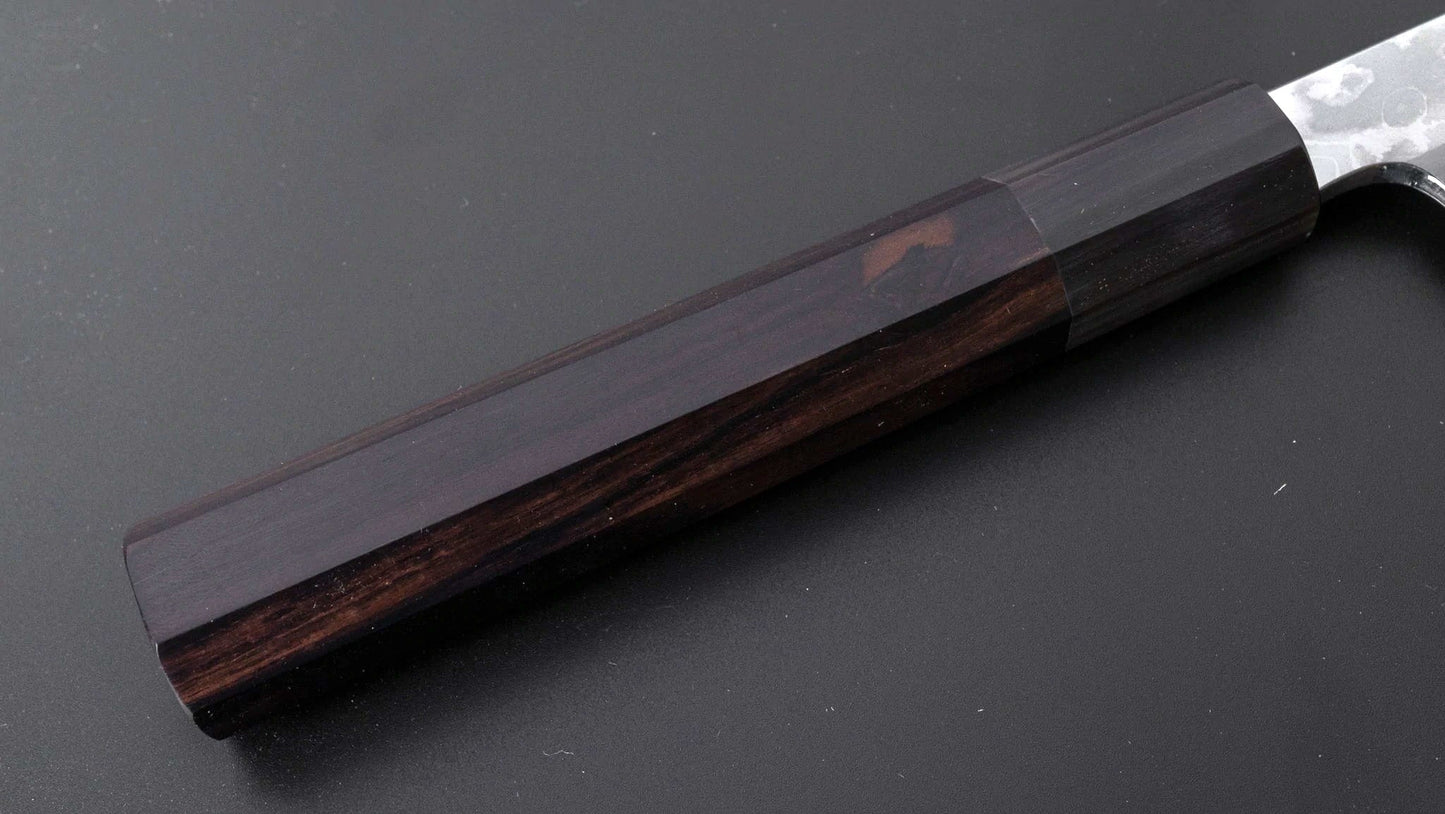 Togashi White #1 Damascus Yanagiba 300mm Ebony Handle (Saya) - Kamimoto