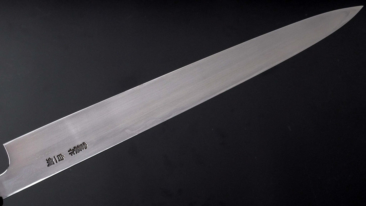 Togashi White #1 Damascus Yanagiba 300mm Ebony Handle (Saya) - Kamimoto