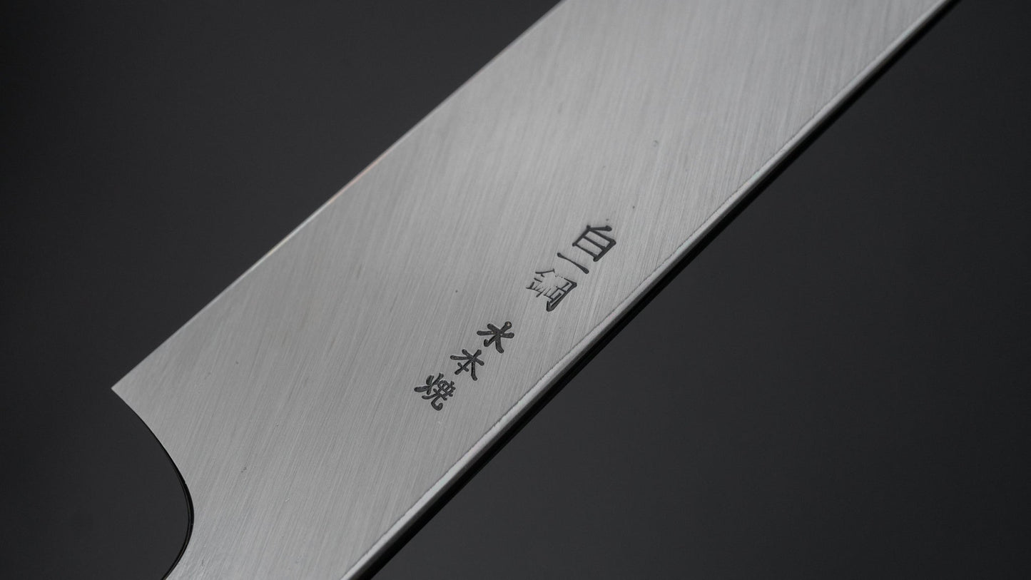 Togashi White #1 Mizu Honyaki Yanagi Sakimaru 330mm Ziricote Handle (Saya) - Kamimoto