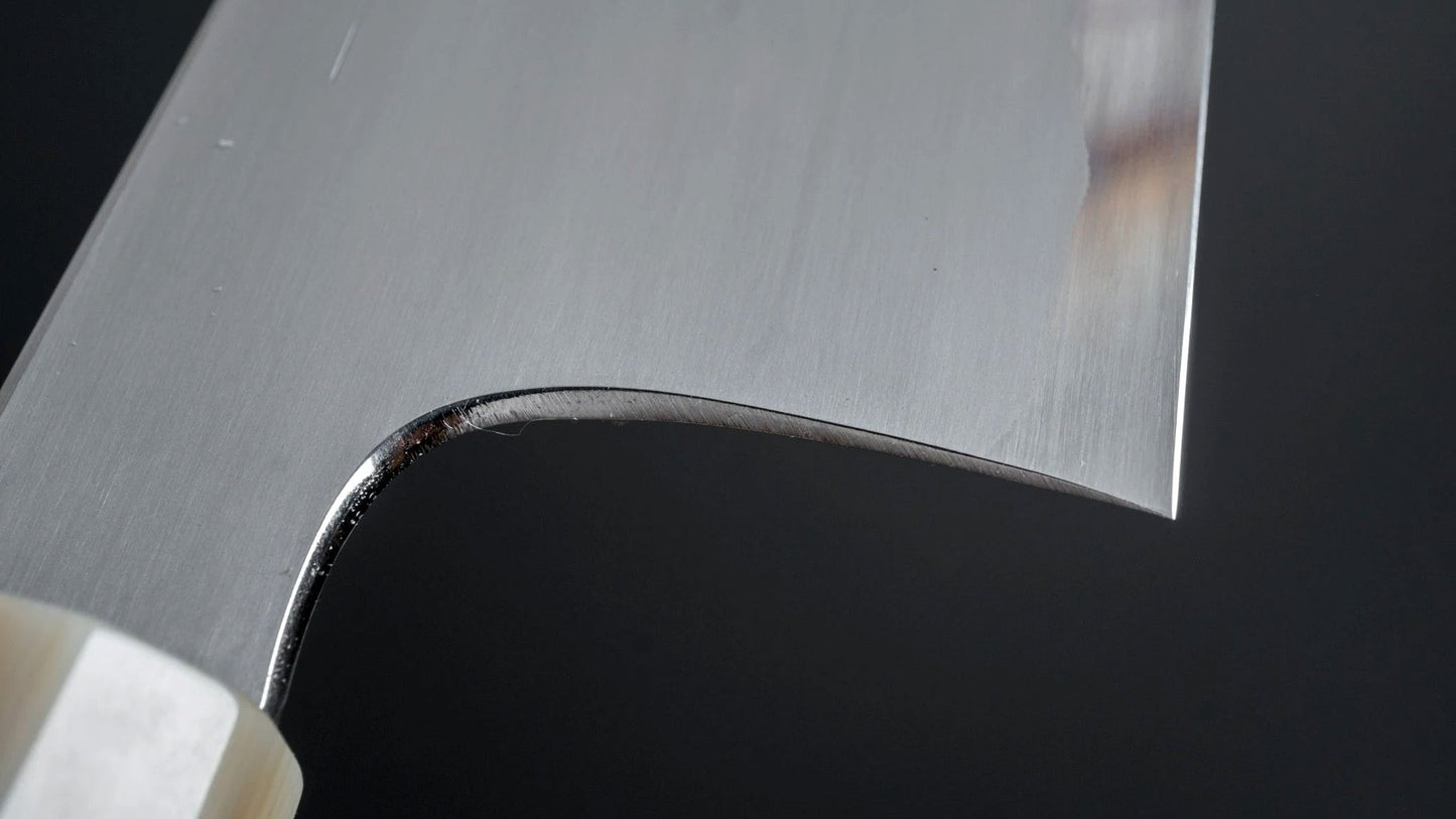 Togashi White #1 Stainless Clad Kasumi Kiritsuke Gyuto 240mm Ebony Handle - Kamimoto