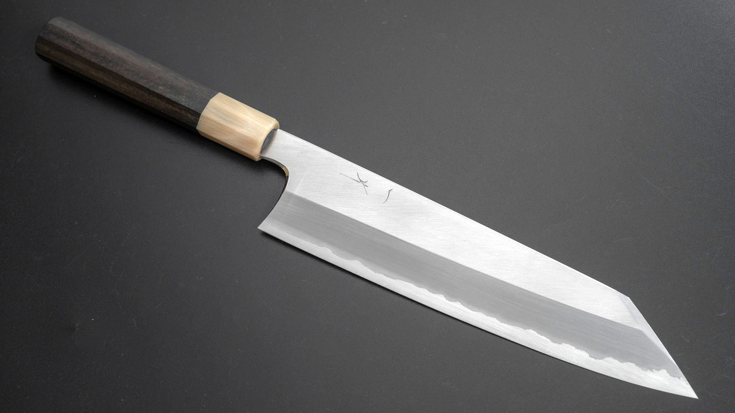 Togashi White #1 Stainless Clad Kiritsuke Gyuto 240mm Taihei Ebony Handle - Kamimoto