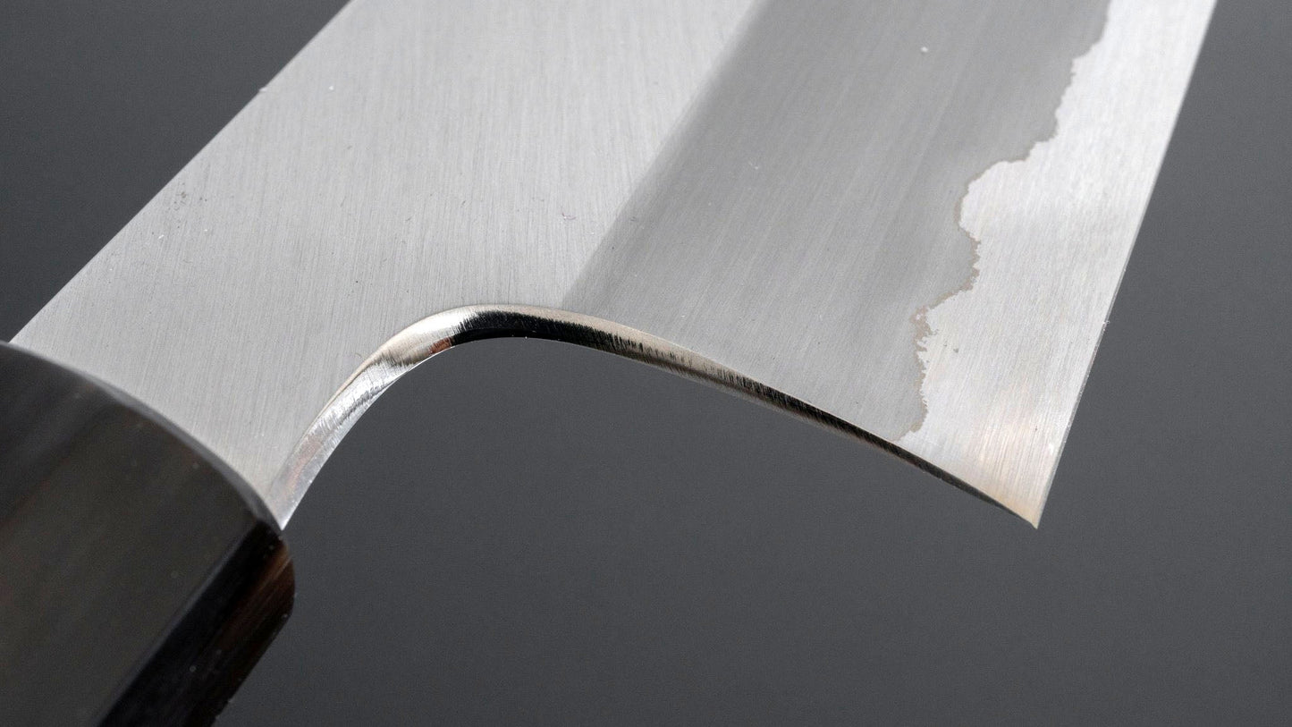 Togashi White #1 Stainless Clad Kiritsuke Gyuto 240mm Taihei Makassar Ebony Handle - Kamimoto