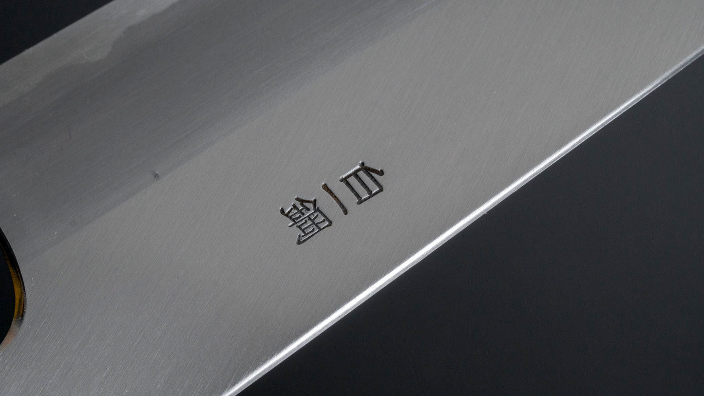 Togashi White #1 Stainless Clad Kiritsuke Gyuto 240mm Taihei Makassar Ebony Handle - Kamimoto