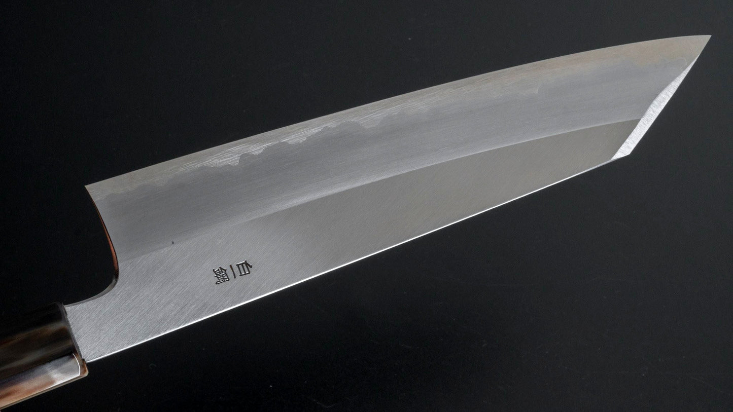 Togashi White #1 Stainless Clad Kiritsuke Gyuto 240mm Taihei Makassar Ebony Handle - Kamimoto
