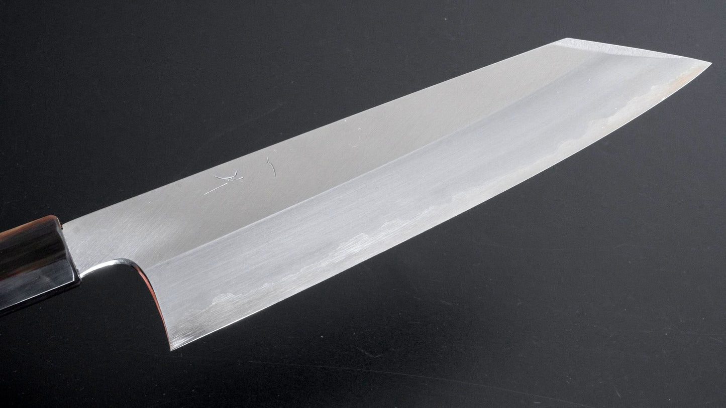 Togashi White #1 Stainless Clad Kiritsuke Gyuto 240mm Taihei Makassar Ebony Handle - Kamimoto