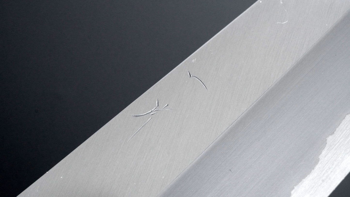 Togashi White #1 Stainless Clad Kiritsuke Gyuto 240mm Taihei Makassar Ebony Handle - Kamimoto