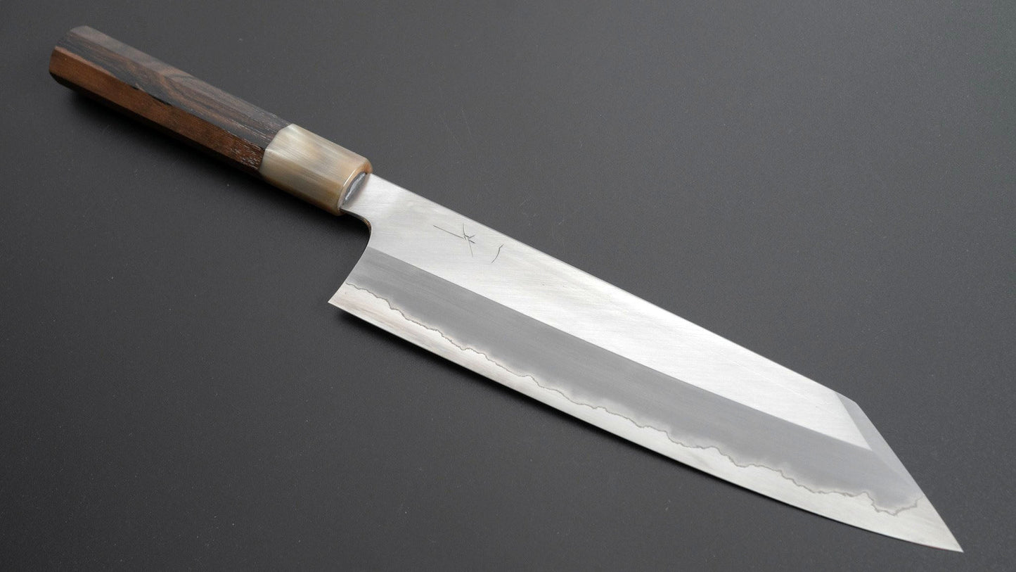 Togashi White #1 Stainless Clad Kiritsuke Gyuto 240mm Ziricote Handle - Kamimoto