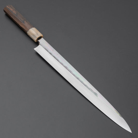 Togashi White #2 Mizu Honyaki Yanagiba 330mm Ziricote Handle (Saya) - Kamimoto