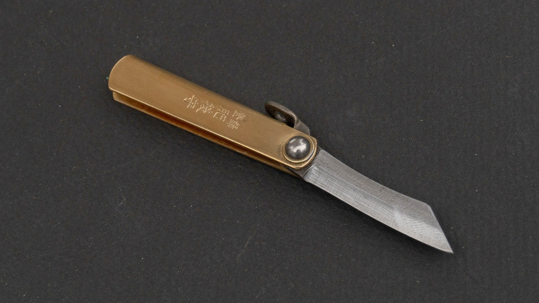 Higonokami Folding Knife Mini Brass Handle - Kamimoto EU