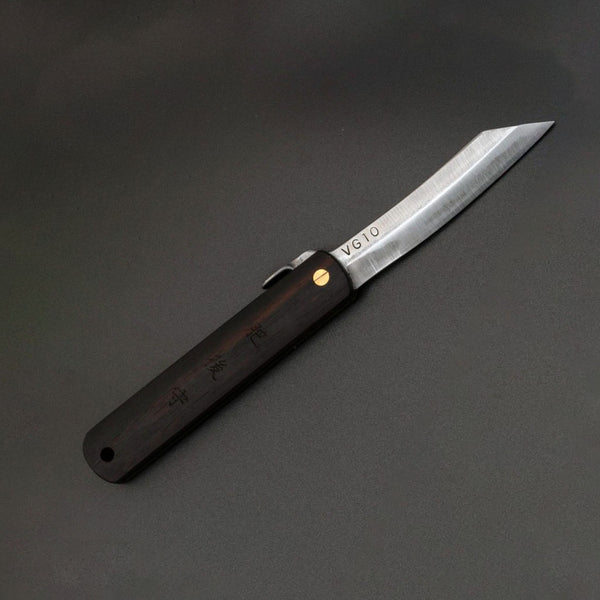 Higonokami VG10 Pocket Knife Ebony Handle - Kamimoto EU