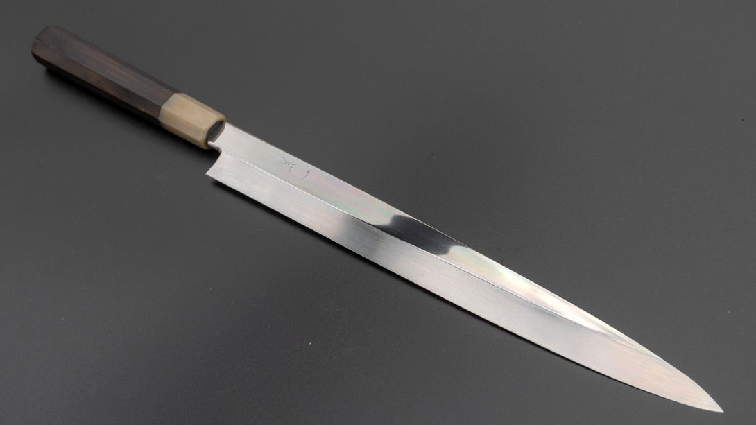 Ginsan Honyaki Yanagiba 300mm Ebony Handle (Saya) - Kamimoto EU