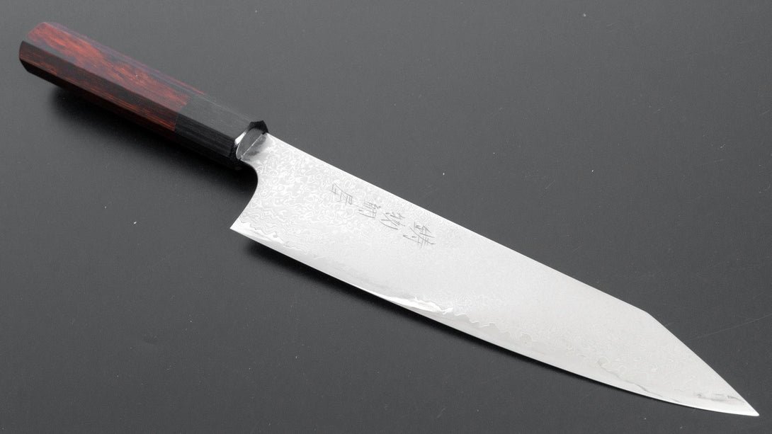 Imojiya TH Damascus Kiritsuke Gyuto 240mm Pakka Handle (Red) - Kamimoto EU