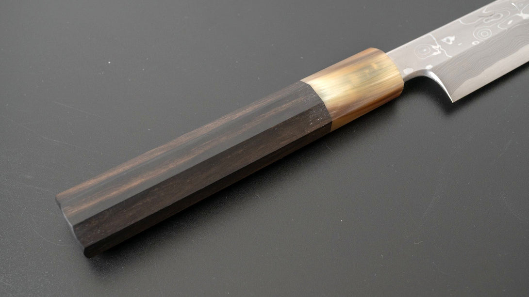 Kikuchiyo Mosuke Enmon Blue #1 Yanagiba 270mm Ebony Handle (Saya) - Kamimoto EU