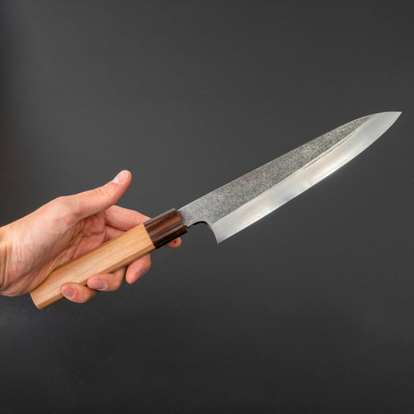 Kikuchiyo Rikichi Kurouchi Silver #3 Gyuto 210mm Cherry Wood Handle (Saya) - Kamimoto EU