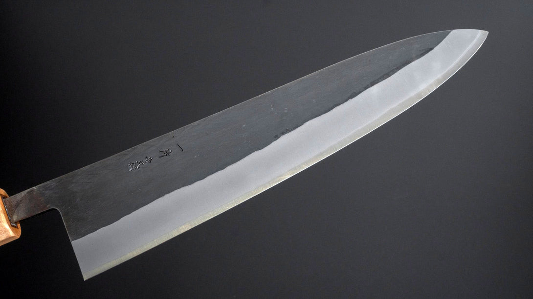 TD Blue #2 Stainless Clad Kurouchi Gyuto 210mm Walnut Handle - Kamimoto EU