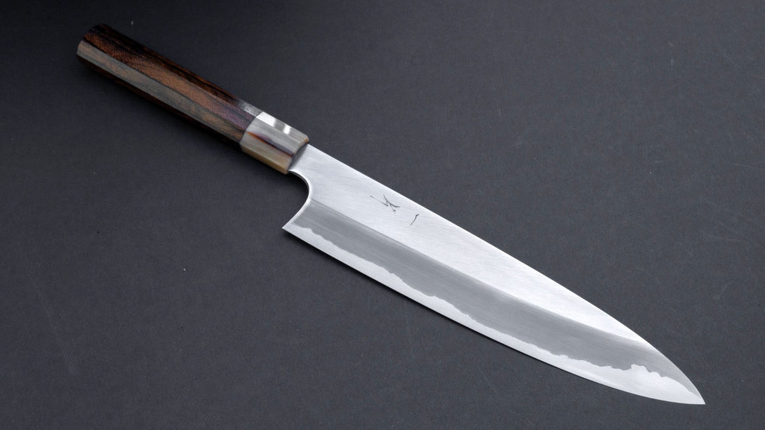 Togashi Blue #1 Stainless Clad Gyuto 240mm Ziricote Handle - Kamimoto EU