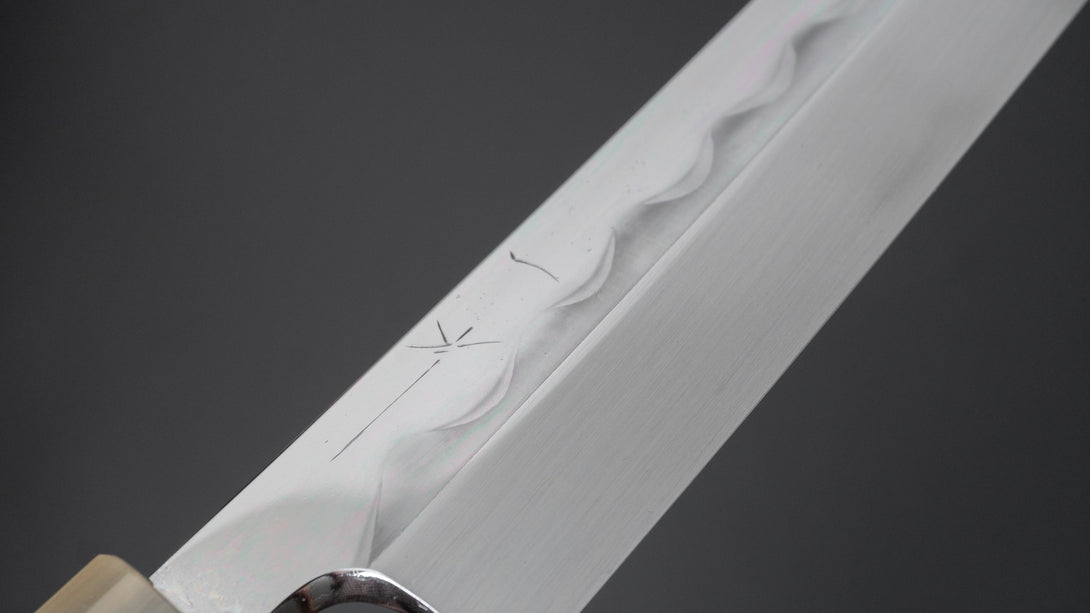 Togashi White #1 Mizu Honyaki Yanagi Sakimaru 330mm Ziricote Handle (Saya) - Kamimoto EU